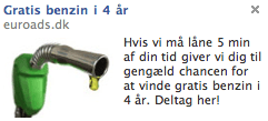 gratis benzin facebook annonce