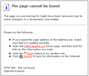 Dødt link - 404 fejlside